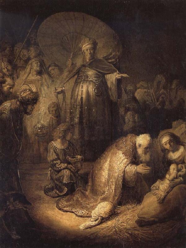 REMBRANDT Harmenszoon van Rijn The Adoration of The Magi oil painting picture